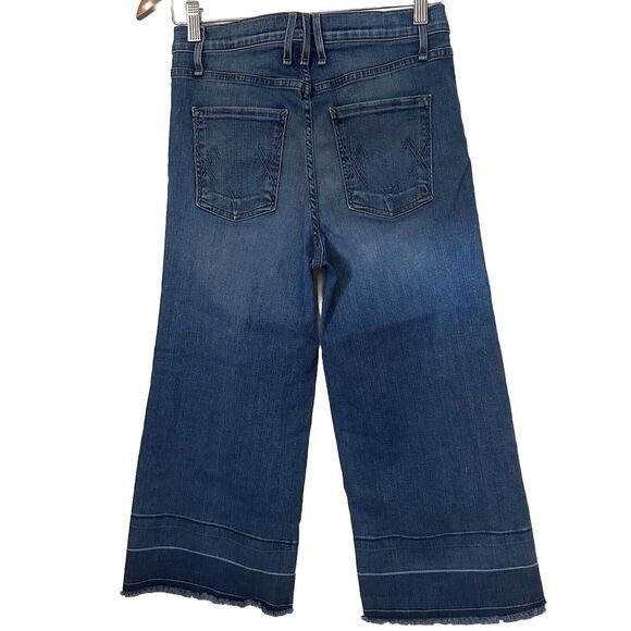 McGuire Jeans Womens 27 Blue Wide Leg Distressed Crop Raw Hem Denim Boho Summer - Picture 3 of 9